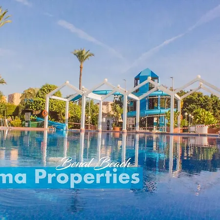 Apartamento Benal Ii, Estudio Con Parque Acuático Y Vistas Al Mar.